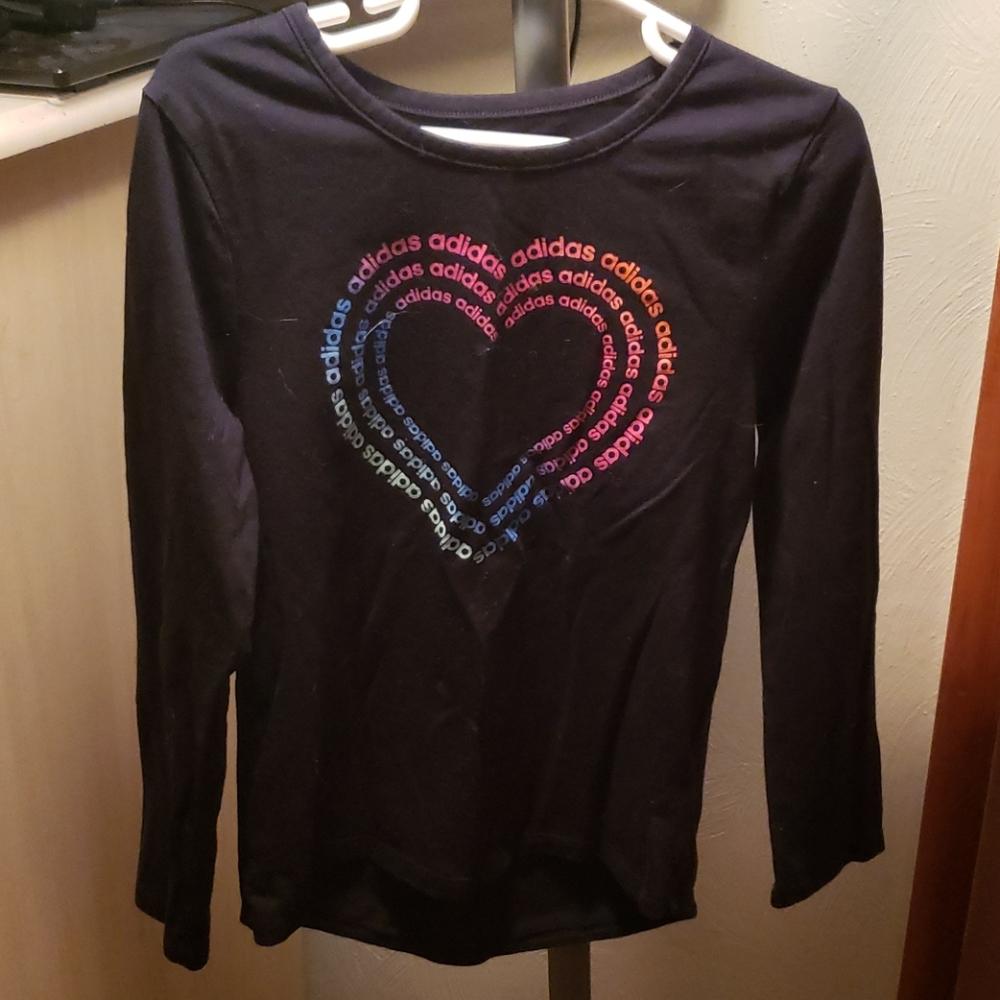 Adidas black longsleeve with heart